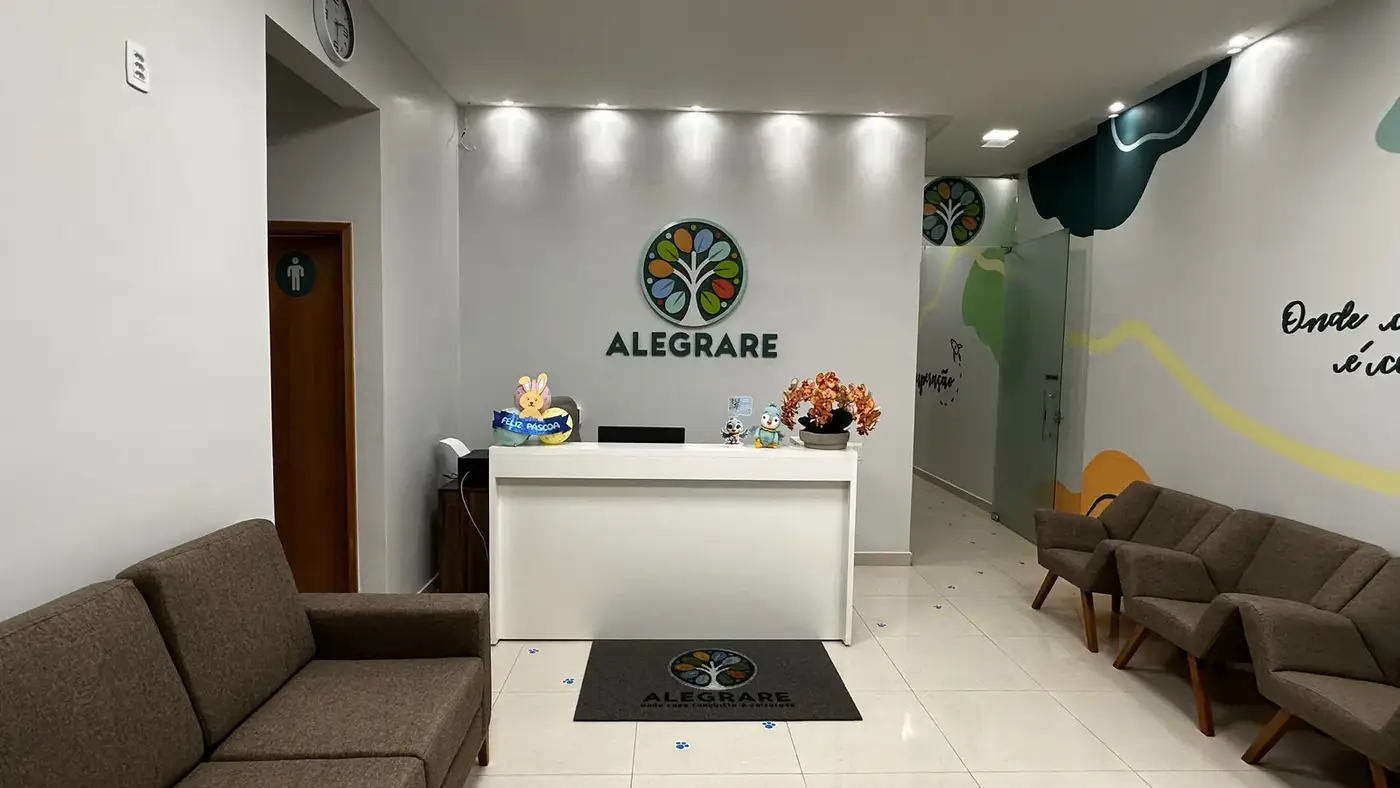 Recepção da Clínica Alegrare em Goiânia